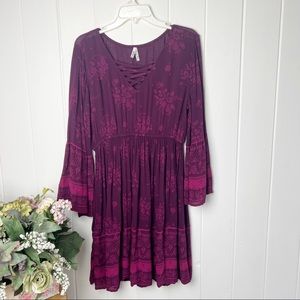 Mudd Burgundy BoHo Mini Dress